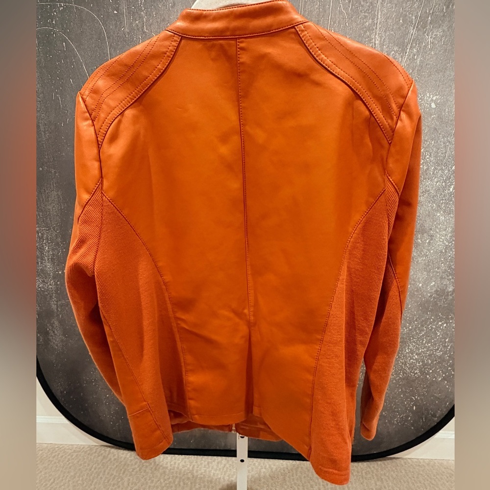 Marc New York Faux Orange Leather Moto Jacket - NWOT. - Picture 3 of 12